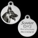 German Shepherd Engraved 31mm Large Round Pet Dog ID Tag